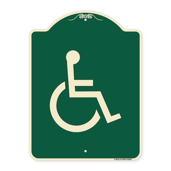 Signmission Large Handicapped Symbol Heavy-Gauge Aluminum Architectural Sign, 24" x 18", G-1824-23889 A-DES-G-1824-23889 - main